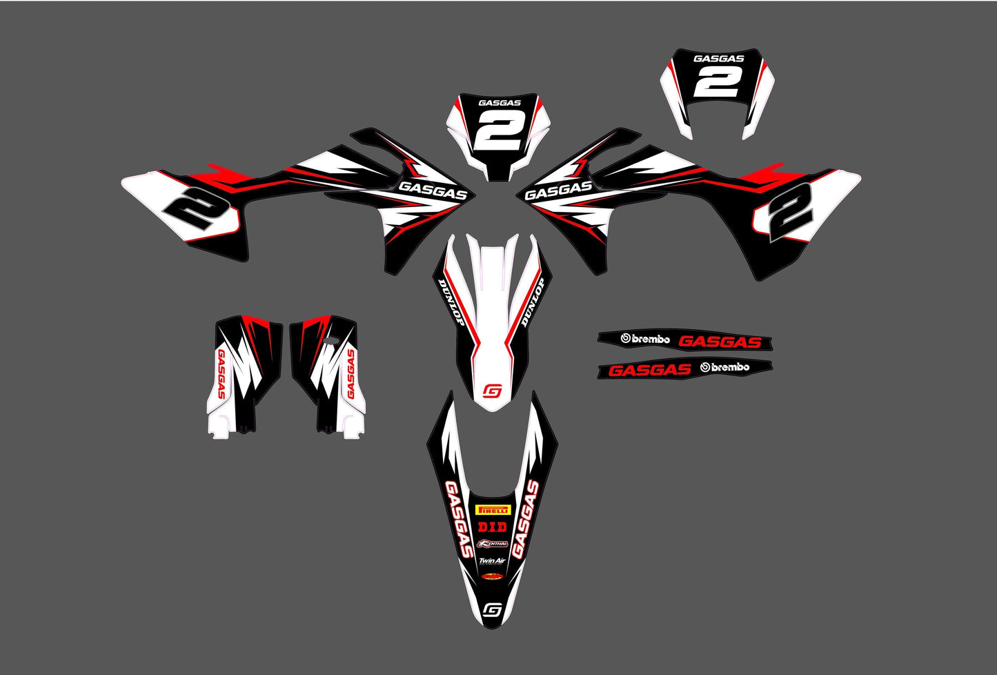 GasGas - EC-MC All models - 2024-2025 (kit 09) - AndDesign Motocross Templates