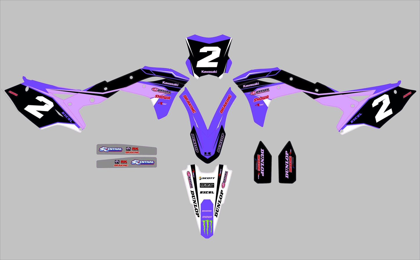 Kawasaki KXF 250-450_(2017 - 2020) (kit 12) - AndDesign Motocross Templates