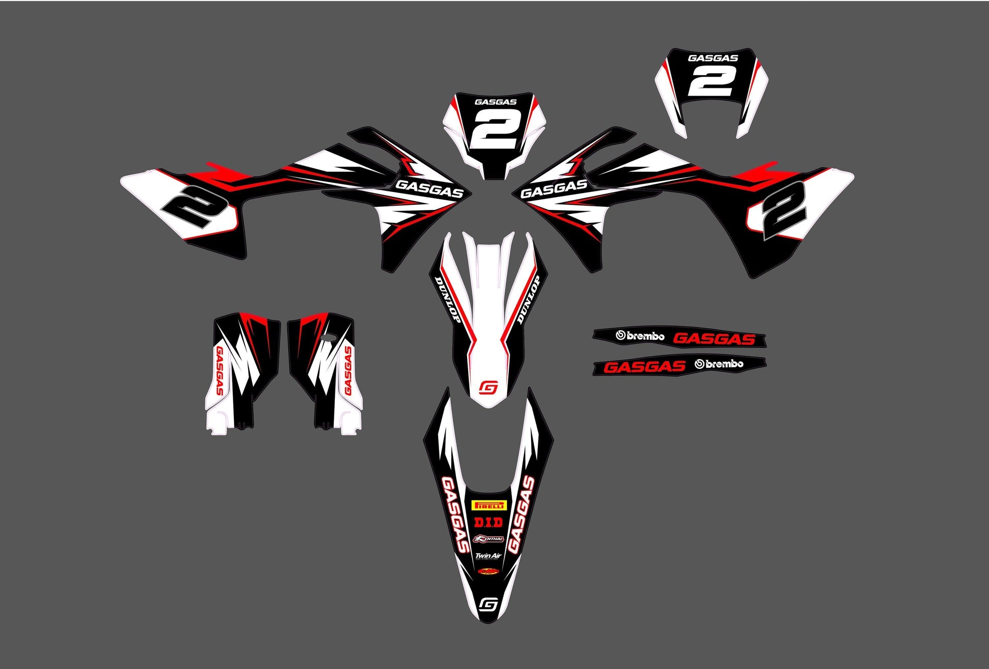 GasGas - EC-MC All models - 2024-2025 (kit 09) - AndDesign Motocross Templates